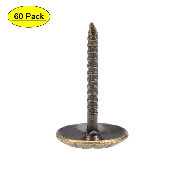 Uxcell Clavos de Tapicería de Cabeza Redonda de 11mm de Diámetro en Tono Bronce Paquete de 60