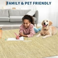 thumbnail image 3 of Area Rug 4x6 Washable Bedroom Rugs Non Slip Modern Solid Living Room Carpet Low Pile Minimalist Kitchen Rug Plain Rug Area Rugs for Nursery Entryway Tan, 3 of 17