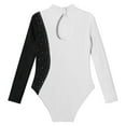thumbnail image 4 of Alvivi Gymnastics Leotard for Girls Sequined Diamond Long Sleeve Unitards Ballet Dancewear Bodysuit White 8, 4 of 5