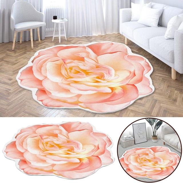 ViLaViDeca Tapis de Sol en Forme de Fleur Transfert de Chaleur 3D pour Canapé Chambre Salon