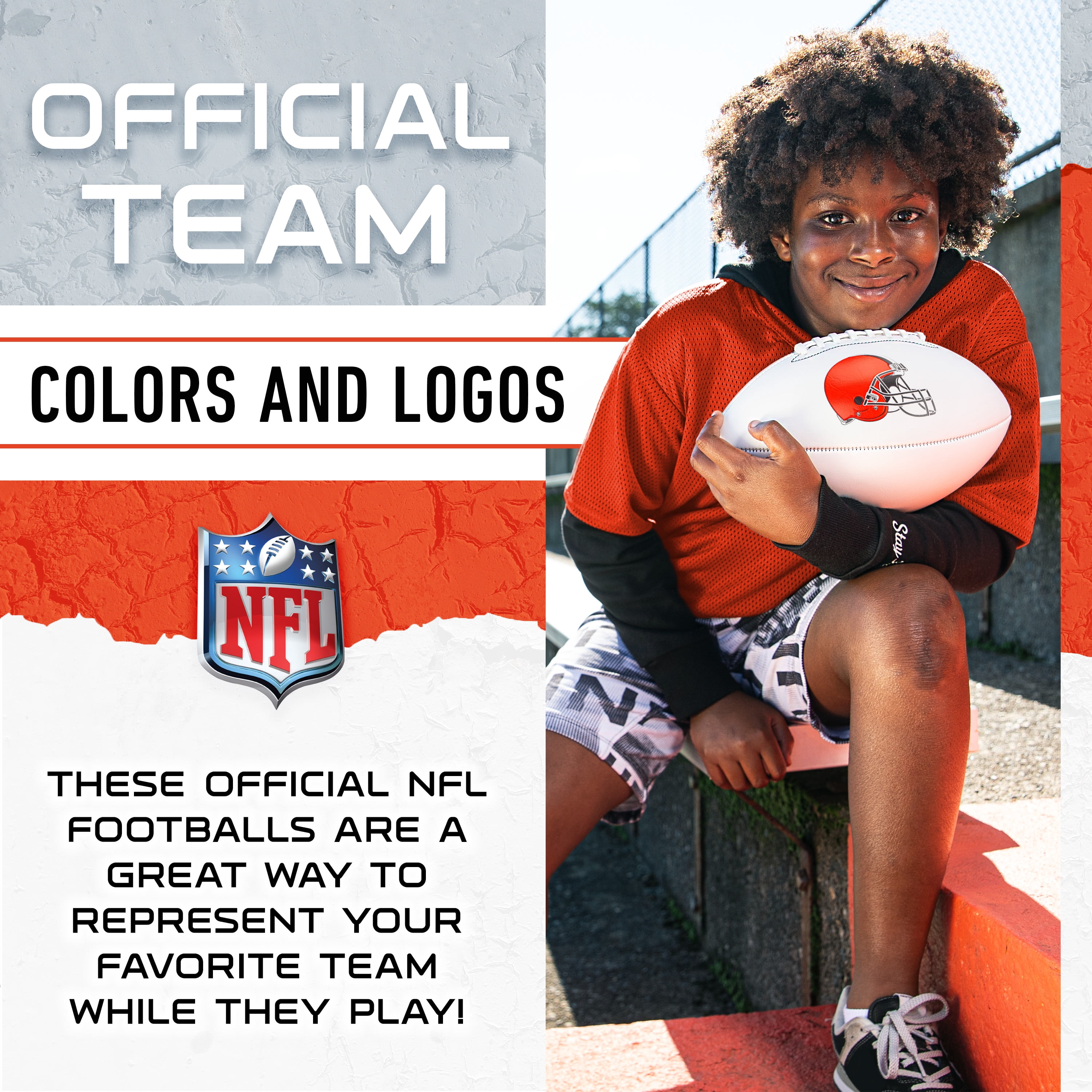 Franklin Sports NFL Cleveland Browns Autograph Football - Official Size White Panel Souvenir Football for Autographs + Signatures - NFL Team Fan Shop Memorabilia Football for Display