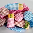 thumbnail image 6 of Uxcell 300pcs Square Checkered Wax Paper Sheets 8.66" x 8.66" Oil-absorbing Dry Food Wrapping Paper for Sandwich Baking Paper Liners Picnic Basket Bread Hamburger Wrap Kitchen, Brown, 6 of 7