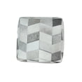 thumbnail image 2 of Ivory and Gray Genuine Leather Pouf | Comfortable Chair or Footrest | TRD126, 2 of 5