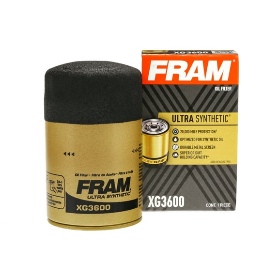 FRAM Ultra Synthetic Oil Filter, XG3600, 20K mile Replacement Filter for Select Vehicles
