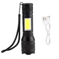 thumbnail image 1 of Linterna portátil T6 + COB LED con zoom telescópico, 3 modos, linterna para acampar al aire libre, 1 of 8