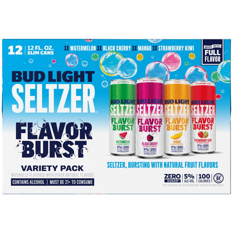 Bud Light Seltzer, Hard Seltzer, Flavor Burst Variety, 12 pack, 12