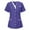Purple, variant on Enjoytime Womens Tops Solid Color V-Neck Tunic Uniform Plus Size Blouses Dressy Workwear Button Down Shirts for Women Navy L