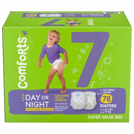 Comforts Baby Diapers Size 7 (up to 41lbs) 78 count