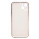 thumbnail image 2 of Coque de protection ultra fine et flexible en TPU pour iPhone 13 avec anneau de support plaqué or rose pailleté, blanche, 2 of 4