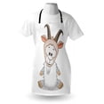 thumbnail image 4 of Goat Apron, Ibex with Small Hooves Sitting on the Ground in a Cheerful Mood Cartoon, Unisex Kitchen Bib with Adjustable Neck for Cooking Gardening, Adult Size, Multicolor, by Ambesonne, 4 of 4