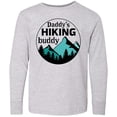 thumbnail image 3 of Inktastic Daddy's Hiking Buddy with Mountains and Trees Long Sleeve Youth T-Shirt, 3 of 5