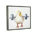 thumbnail image 4 of Stupell Industries Duck Lifting Weights Animals & Insects Painting Gray Floater Framed Canvas Art Print Wall Art, 21 x 17, 4 of 10