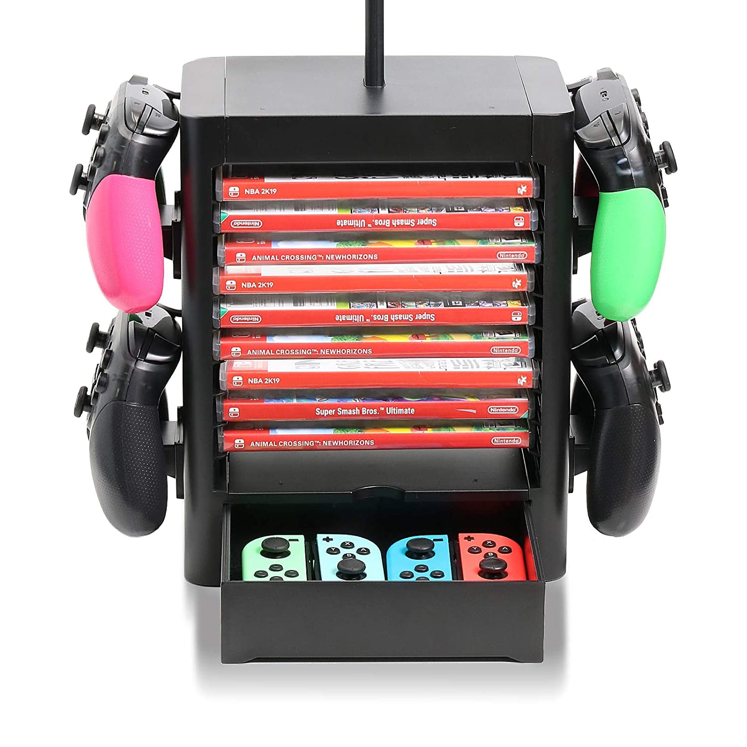 Organizer for PS5 Ninendo Switch, Storage Stand for Nintendo Switch Accessories, Joy-Con Controllers, Pro Controllers, Headsets, Game Cards