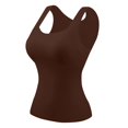 thumbnail image 6 of Womens Built in Bra Tank Tops Wide Strap Workout Crop Tops Padded Casual Athletic Camisole Soft Lightweight Breathable Yoga Activewear Daily Travel Outfits, 6 of 6