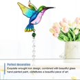 thumbnail image 4 of Atrapasueños de cristal con colgante de colibrí, decoración de arco iris para ventana, atrapasol, decoración de jardín (azul), 4 of 5