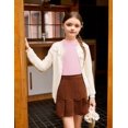 thumbnail image 3 of Oudiya Girls Half Turtleneck Long Sleeve Sweater Tops Knit Slim Fit Pullover Blouse for Kids 6-14Y, 3 of 5