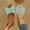 Green, variant on Womens Mint Green Slide Sandals Low Wedge Open Toe Casual Bow Flock Velvet Slip-On Comfortable Summer Shoes,Size 6