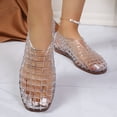 thumbnail image 6 of Samdudou Jelly Mesh Sandal for Women Transparent Hollow Ballet Flats Round Closed Toe Non-Slip Beach Shoes Summer Lightweight Breathable Dailywear, 6 of 9
