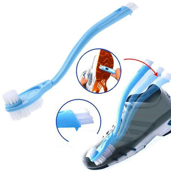 Agiferg Double Head Long Plastic Handle Shoes Wash Brush Cleaner Sneakers Cleaning