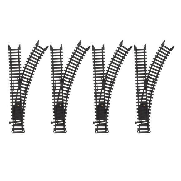 2 Pairs Train Tracks Accessories Plastic Train Track Railroad Building Toy Model Railroad Tracks For Boy Girl Christmas Tree Dining Table Black