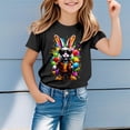 thumbnail image 2 of MUXiin Girls Easter Shirt Size 10-12 Bunny Eggs Short Sleeve T Shirts Casual Happy Easter Tee Shirt Tee for Boys & Girls Easter Gifts for Kids(Black,3-4 Years), 2 of 4
