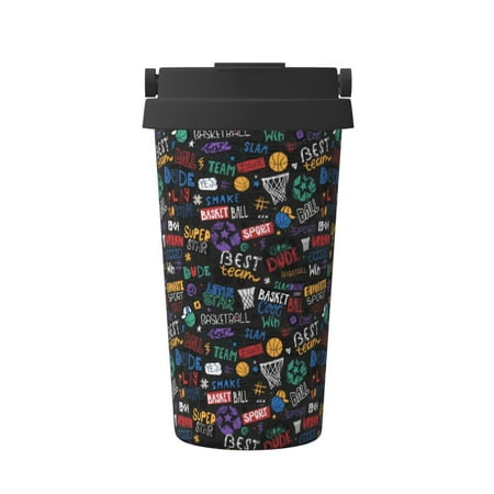 

Hirioo Basketball for Coffee Travel Mug Insulated Coffee Mug with Lid