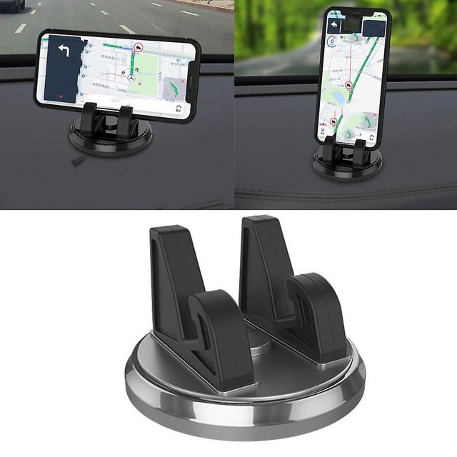 Soporte para teléfono para salpicadero de coche BRILLAR 2 uds plateado rotación 360 grados