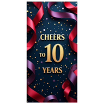 LUUFILx Cheers to 10 Years Anniversary Banner Party Celebration Backdrop Event Decoration Milestone Confetti Background Photography Props Festive Supplies