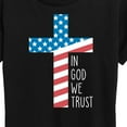 thumbnail image 3 of Instant Message - In God We Trust Flag Cross  - Women's Short Sleeve Graphic T-Shirt, 3 of 6