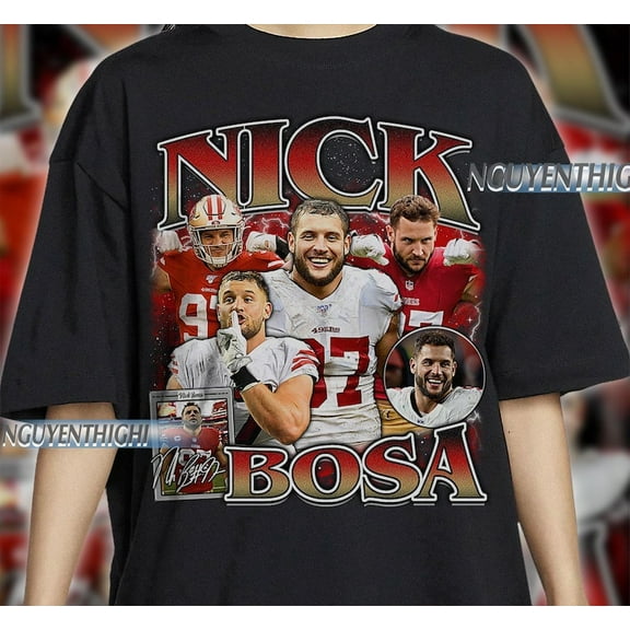 Nick Bosa Vintage 90s Graphic Style T-Shirt, Nick Bosa Shirt, Vintage Oversized Sports T-Shirt, Unisex Shirt