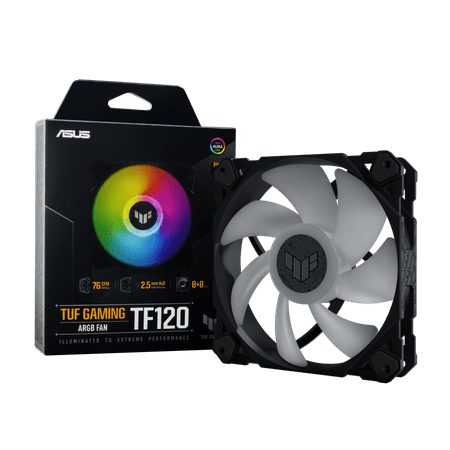 UPC: 0195553316996 | ASUS TUF Gaming TF120 ARGB Chassis Fan 3-Pin Customizable LEDs Blade  Advanced Fluid Dynamic Bearing  120mm PWM Control  Anti-vibration Pads  Double-layer LED Array for Computer Case & Liquid Radiator