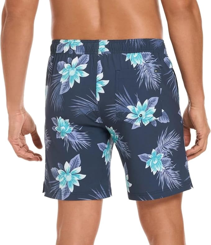Hurley Mens Swim Short (Dark Blue Floral, Medium)