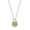 August-Genuine Peridot, variant on Pear-Shaped with Center Round 5.5mm Birthstone White Topaz 16+2” Dainty Necklace Sterling Silver Jewelry for Women or Teens (L-10.6mm x W-7.3mm)