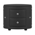 thumbnail image 5 of PU Leather Nightstand, Storage Bedside Table with 2 Drawers and Crystal Handle, Modern Bed Side Table End Table with Leather for Bedroom, 5 of 7