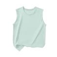 thumbnail image 3 of SROBPTY Girls Summer Tank Tops Solid Sweet Lightweight Crew Neck Sleeveless Shirts for Daily Wear 3-14 Years, 3 of 5