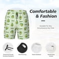 thumbnail image 6 of Picia Green Avocado pattern Mens Swim Trunks with Compression Liner Stretch Beach Shorts Quick Dry with Zipper Pockets No-Chafing Board Shorts-XX-Large, 6 of 9