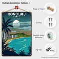 thumbnail image 3 of Honolulu Hawaii At Night Vintage City Landscape Metal Tin Sign, Retro Travel Tin Signs Posters For Man Cave Bar Garage Car Room Streets Wall Decor 8 X 12 Inch, 3 of 7