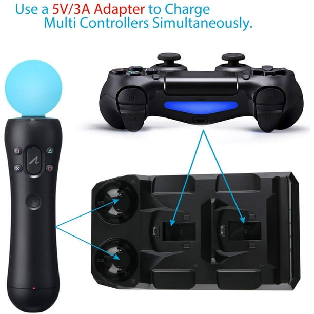 Charging Station For Two Ps4 Psvr Move Motion Controllers 4
