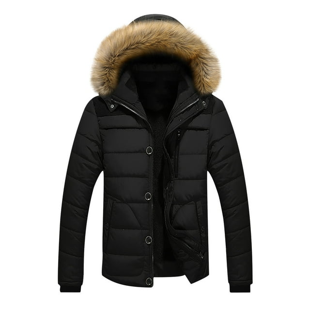 EGNMCR Vestes pour Hommes Veste pour Homme à Col Montant d'Hiver Décontractée Rembourrée en Coton