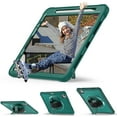 thumbnail image 6 of for iPad Air 11 Inch 2024 Rugged Case, 360 Rotating Hand Strap Stand/Pencil Holder/Adjustable Crossbody Strap, [2 In 1] Protective for iPad Pro 11 2022/2021/2020/2018/Air 4/Air 5, Darkgreen, 6 of 20