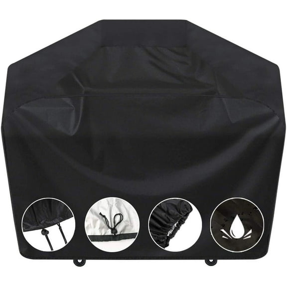 Heavy-Duty 67" Grill Cover,Waterproof & UV Resistant,Windproof Drawstring,Fits Most 2-3 Burner BBQs