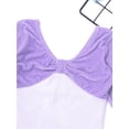 thumbnail image 5 of iixpin Kids Girls Ballet Dance Leotards Long Sleeves Velvet Bodysuit Dancewear Gymnastics One Piece Violet 120, 5 of 7