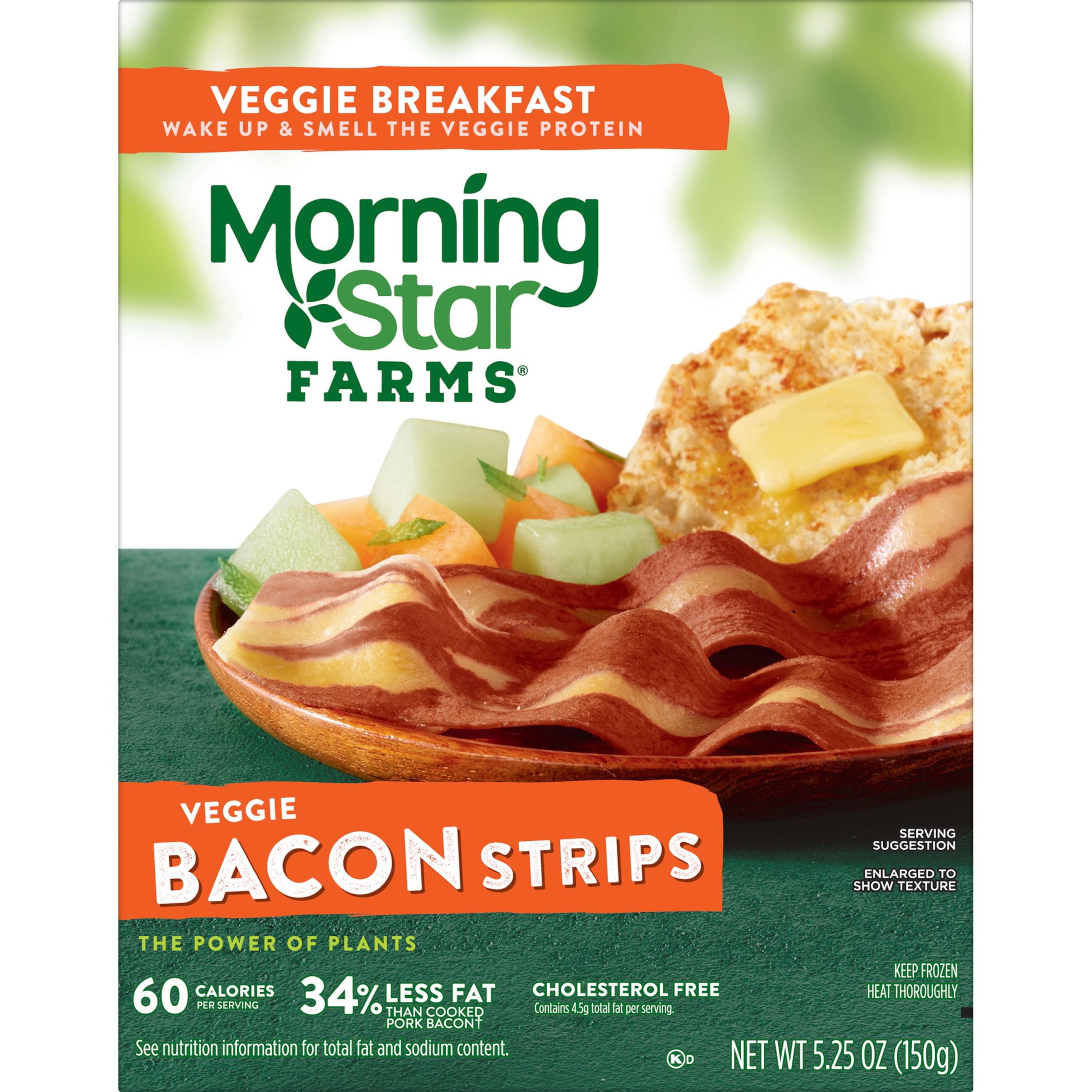 MorningStar Farms Veggie Breakfast Original Meatless Bacon Strips, 5.25 oz (Frozen)