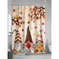 thumbnail image 5 of Gnomes Fall Thanksgiving Shower Curtain, Retro Autumn Pumpkin Maple Leaf Bathroom Decor Curtains Set with Hooks, Waterproof Fabric Home Accessories， Stall 36 X 72 Inch, 5 of 6