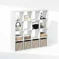 thumbnail image 5 of Furinno Cubic Open Back Multipurpose Clothing & Closet Storage Organizer Shelf, 16-Cube, White, 5 of 6