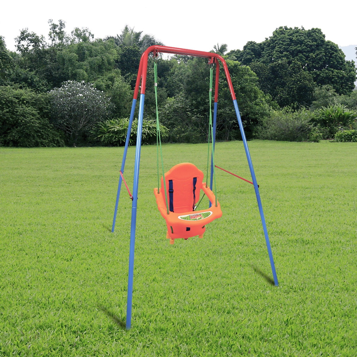 Livebest High Back Swing Playset Toddler Adjustable Seat Tree Backyard Toy Belt 