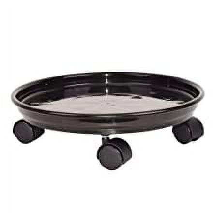 Transportador de macetas con ruedas universal, carrito de resina, rotación de 360 grados, uso intensivo en interiores y exteriores, recolector de agua, diámetro de 13", límite de carga de 90 libras