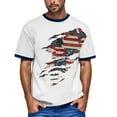 thumbnail image 2 of Men's Casual Pullover Sweatshirt, Independence Day Theme with Comfortable Fabric for Lightweight Layering ,Light Blue S, 2 of 5