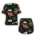 thumbnail image 5 of Lsque Cute Dinosaurs Women's Short-Sleeved Pajama Set - 2 Piece Soft and Lightweight Sleepwear Set-Medium, 5 of 9