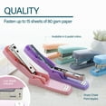 thumbnail image 3 of BAZIC Desktop Stapler with 50 Staples (26/6), Assorted Pastel Color Standard Stapler, 15 Sheet Capacity, Ergonomic Jam Free, 24-Packs, 3 of 7